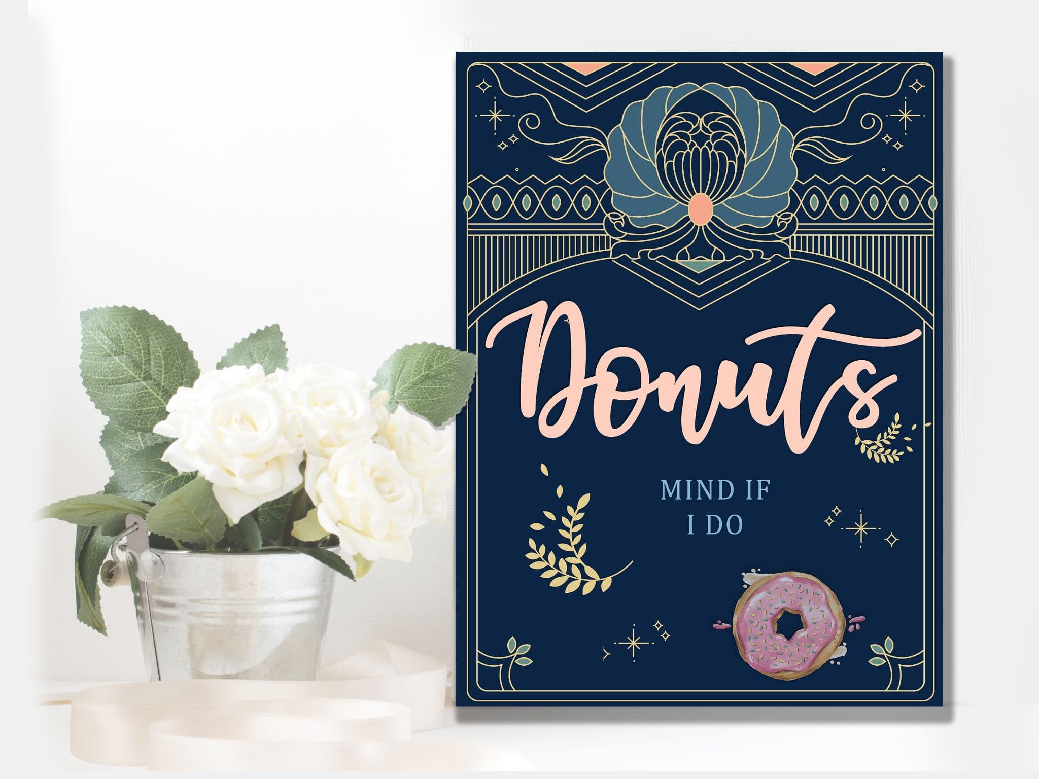 Wedding Donuts Art Deco -  Metal Wall Sign