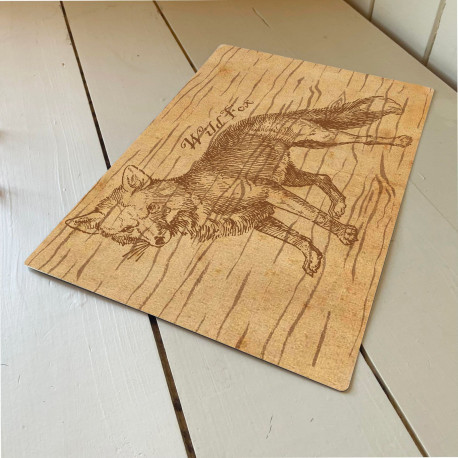 Wild Fox Wood Effect - Metal Botanical Wall Sign