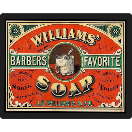 Williams Barbers Favorite Soap - Metal Advertising Wall Sign