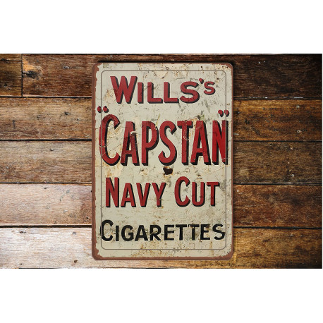 Willis  - Navy Cut - Metal Vintage Wall Sign