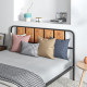 5.2ft King Bed Frame with Industrial Wood Headboard, Steel Slat Support and 31cm Underbed Storage Space, 160 x 207cm, Rustic Bro
