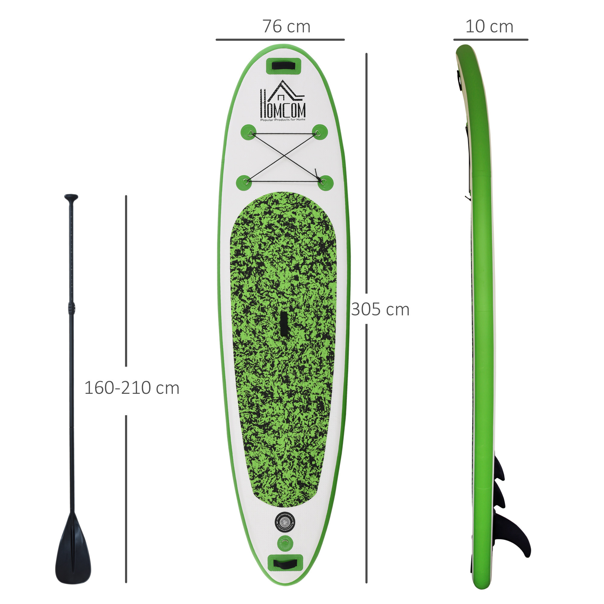 Inflatable Stand Up Paddle Board, 10' x 30" x 4", Non-Slip SUP, with ISUP Accessories, Hand Pump, 3 Fins, Adj Paddle for Youth A