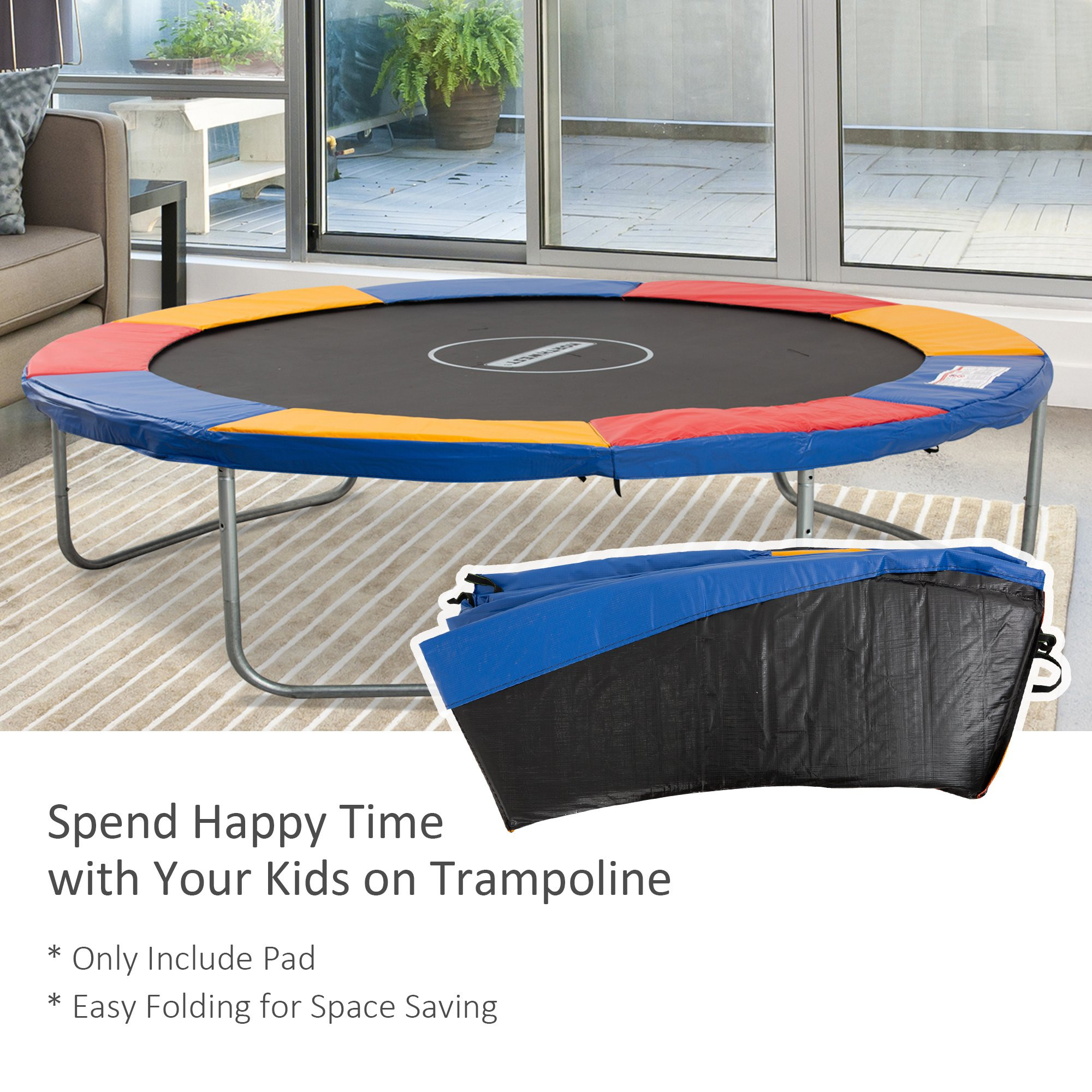 10FT Trampoline Pad, &Phi;305cm Trampoline Accessories Surround Safety Pad Foam Padding Pads Replacement Spare, Multi-Colour