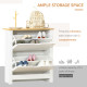 Narrow Shoe Cabinet, Space Saving Shoe Storage Cabinet with 2 Flip Drawers and Adjustable Shelves for 12 Pairs of Shoes for Hall