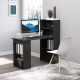 120cm Modern Computer Desk Bookshelf Study Table Workstation PC Laptop Writing Home Office 6 Shelves, Black