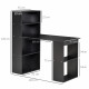 120cm Modern Computer Desk Bookshelf Study Table Workstation PC Laptop Writing Home Office 6 Shelves, Black