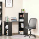120cm Modern Computer Desk Bookshelf Study Table Workstation PC Laptop Writing Home Office 6 Shelves, Black