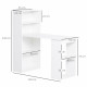 120cm Modern Computer Desk Bookshelf Study Table Workstation PC Laptop Writing Home Office 6 Shelves, White
