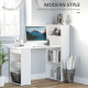 120cm Modern Computer Desk Bookshelf Study Table Workstation PC Laptop Writing Home Office 6 Shelves, White