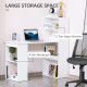 120cm Modern Computer Desk Bookshelf Study Table Workstation PC Laptop Writing Home Office 6 Shelves, White