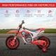 12V Kids Electric Motorcycle Ride-On, with Training Wheels, for Ages 3-6 Years - Red
