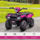 12V Kids Quad Bike with Forward, Reverse Functions, Ride-On ATV w/ Music, LED, Headlights, for Ages 3-5 Years - Pink