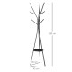 Freestanding Metal Coat Rack Stand 9 Hooks Clothes Tree with 1 Shelf Hat Display Hall Tree Hanger Bag Umbrella Hanging Organiser