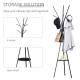 Freestanding Metal Coat Rack Stand 9 Hooks Clothes Tree with 1 Shelf Hat Display Hall Tree Hanger Bag Umbrella Hanging Organiser