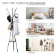 Freestanding Metal Coat Rack Stand 9 Hooks Clothes Tree with 1 Shelf Hat Display Hall Tree Hanger Bag Umbrella Hanging Organiser