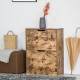 Industrial Shoe Cabinet with 2 Flip Drawers, Narrow Shoe Storage Cabinet for 12 Pairs, Freestanding Slim Shoe Storage Organiser 