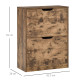 Industrial Shoe Cabinet with 2 Flip Drawers, Narrow Shoe Storage Cabinet for 12 Pairs, Freestanding Slim Shoe Storage Organiser 