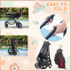 Foldable Baby Stoller, with Reclining Backrest, Adjustable Canopy, for Ages 0-36 Months - Red