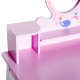 Kids Wooden Dressing Table and Stool Make Up Desk (Pink)