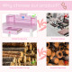 Kids Wooden Dressing Table and Stool Make Up Desk (Pink)