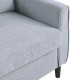 2 Seater Sofa Double Sofa Loveseat Fabric Wooden Legs Tufted Design for Living Room, Dining Room, Office, Light Grey