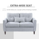 2 Seater Sofa Double Sofa Loveseat Fabric Wooden Legs Tufted Design for Living Room, Dining Room, Office, Light Grey