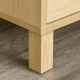 Rattan Bedroom Chest of Drawers, 3 Drawers Storage Unit, Boho Dresser for Living Room, Hallway, Natural
