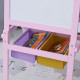Kids Easel 3 in 1 Wooden Art Easel with Paper Roll Double-Sided Chalkboard &amp; Whiteboard with Storage Baskets for Toddler Girls, 