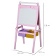 Kids Easel 3 in 1 Wooden Art Easel with Paper Roll Double-Sided Chalkboard &amp; Whiteboard with Storage Baskets for Toddler Girls, 