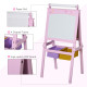 Kids Easel 3 in 1 Wooden Art Easel with Paper Roll Double-Sided Chalkboard &amp; Whiteboard with Storage Baskets for Toddler Girls, 