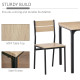 Three-Piece Minimal and Compact Dining Set, Light Wood Grain