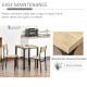 Three-Piece Minimal and Compact Dining Set, Light Wood Grain