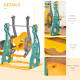 3-IN-1 Kids Swing and Slide Set with Basketball Hoop Slide Swing Adjustable Seat Height Toddler Playground Activity Center Indoo