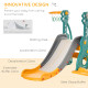3-IN-1 Kids Swing and Slide Set with Basketball Hoop Slide Swing Adjustable Seat Height Toddler Playground Activity Center Indoo