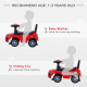 3-in-1 Ride On Car Foot To Floor Slider Toddler w/ Horn Steering Wheel NO POWER Manual Under Seat Storage Safe Design for 1-3 Ye