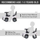 3-in-1 Ride On Car Foot To Floor Slider Toddler w/ Horn Steering Wheel NO POWER Manual Under Seat Storage Safe Design for 1-3 Ye