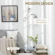 3-Light Tree Floor Lamps for Living Room, Modern Standing Lamp for Bedroom with Globe Lampshade, Steel Base, Bulb not Included, 