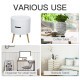 3-Tier Coffee Table, Round End Table with 2 Hidden Compartments and Detachable Tray, Side Table with Storage for Living Room, Wh