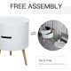 3-Tier Coffee Table, Round End Table with 2 Hidden Compartments and Detachable Tray, Side Table with Storage for Living Room, Wh