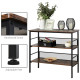 3-Tier Storage Display Shelf, Industrial Bookshelf with Adjustable Feet, Metal Frame Shelving Unit for Study, Living Room, Kitch