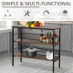 3-Tier Storage Display Shelf, Industrial Bookshelf with Adjustable Feet, Metal Frame Shelving Unit for Study, Living Room, Kitch