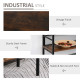 3-Tier Storage Display Shelf, Industrial Bookshelf with Adjustable Feet, Metal Frame Shelving Unit for Study, Living Room, Kitch