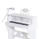 37 Keys Kids Piano Mini Electronic Keyboard Light Kids Musical Instrument Educational Game Children Grand Piano Toy Set w/Stool 