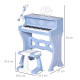 37 Keys Kids Piano Mini Electronic Keyboard Light Kids Musical Instrument Educational Game Children Grand Piano Toy Set w/Stool 