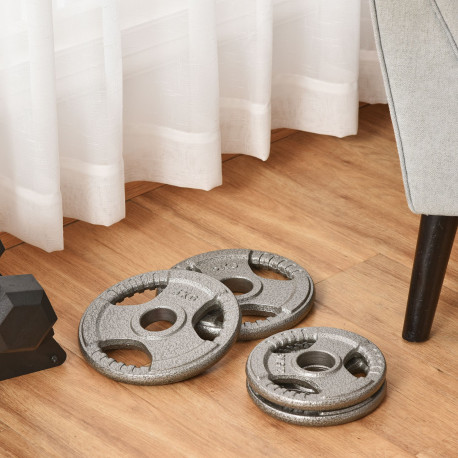 Set of 4 Weight Plate for 2"/5cm hole Dumbbell Handle Bar 15kg Dumbbell Plates Barbell Weight 2 x 5kg, 2 x 2.5kg