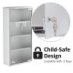 4 Tier Stainless Steel Wall Mounted Medicine Cabinet Glass Lockable Door Storage Shelves Houseware Bathroom Furniture 60Hx30Wx12