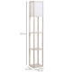 3-Tier Floor Lamp, Floor Light with Storage Shelf, Reading Standing Lamp with Acrylic Shade for Living Room, Bedroom, Kitchen, D