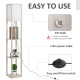 3-Tier Floor Lamp, Floor Light with Storage Shelf, Reading Standing Lamp with Acrylic Shade for Living Room, Bedroom, Kitchen, D