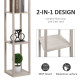 3-Tier Floor Lamp, Floor Light with Storage Shelf, Reading Standing Lamp with Acrylic Shade for Living Room, Bedroom, Kitchen, D