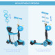 5 in1 Kids  Scooter 3 Wheel Toddler scooter Kick Scooter with Adjustable Handlebar, Removable Seat &amp; Back Rest for 18 Month+, Bl